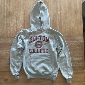 Boston College Champion Hooded Gray Collegiate Logo Sweatshirt